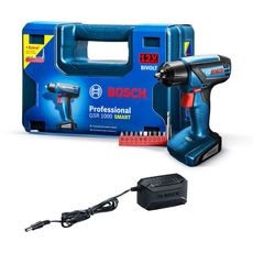 Parafusadeira/Furadeira a Bateria Bosch 1/4" GSR 1000 Smart 12V + Carregador Bivolt + Kit de Acessórios + Maleta