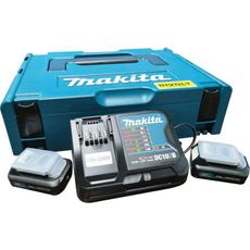 Kit Recarga Makita 2 Baterias 2.0Ah + 1 Carregador de baterias rápido Bivolt + 1 Maleta modular MAK-PAC