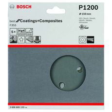 Disco de Lixa Bosch 150mm F355 G1200 com 5 Unidades