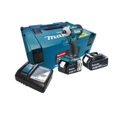 Parafusadeira de Impacto a Bateria Makita DTD171RFJ 18V + 2 baterias + Carregador + Maleta MAK-PAC