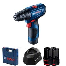 Parafusadeira/Furadeira a Bateria 3/8" Bosch GSR 120-LI 12V + 2 Baterias 2,0Ah + 1 Carregador Rápido Bivolt + Maleta