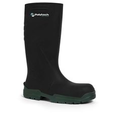 Bota de Segurança Ecoboots 91BPUL600 PU Cano Longo Preto/Verde 35047