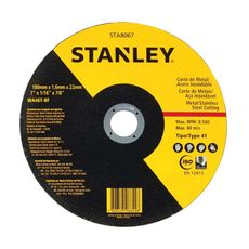 Disco de Corte Fino Stanley 7'x1,6mmx7/8' STA8067 Metal / Inox