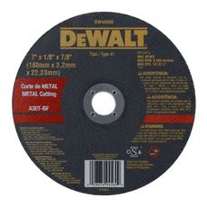 Disco de Corte Dewalt DW44560 Metal 7" X 7/8" X 3,2 mm