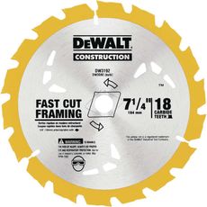 Lâmina Serra Circular Dewalt 7.1/4" DW3592B10 18D para Madeira/Compensado