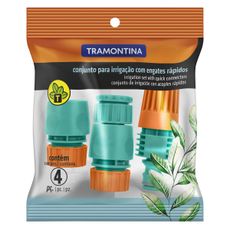 Conjunto para Irrigação Tramontina com Engates Rápidos e Esguicho 4 Peças