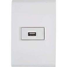 Conjunto 4x2 com 1 Tomada Tramontina USB 1.5 A Bivolt Liz Branco