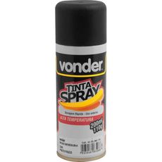 Tinta Em Spray Vonder Alta Temperatura Preta com 200 Ml