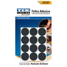 Feltro Redondo Tekbond 20Mm Preto com 24 unidades