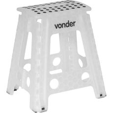 Banqueta Plástica Vonder Dobrável Branca Altura 450 mm