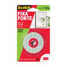 Fita Dupla Face 3M Scotch® Fixa Forte Fixação Extrema - 24mmx2m