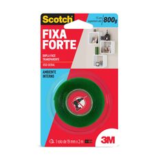 Fita Dupla Face 3M Scotch® Fixa Forte Transparente - 19mmx2 m