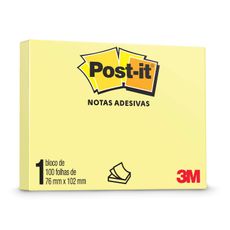 Bloco de Notas Adesivas 3M Post-it® Amarelo 76mmx102mm - 100 folhas