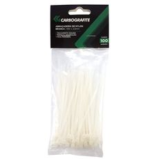 Abraçadeira de Nylon Carbografite Branca 200 x 3,6mm