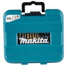 Kit De Acessórios Makita B-68498 Brocas, Bits e Escareador com 34 Peças