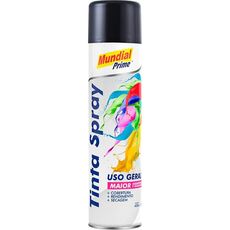 Tinta Spray Mundial Prime Uso Geral 400ml Preto Brilhante