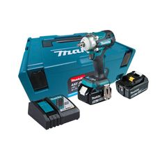 Chave de Impacto a Bateria 18V Makita 1/2" DTW300RTJ com 2 Baterias 18V 5.0 Ah + Carregador e Maleta MAK-PAC