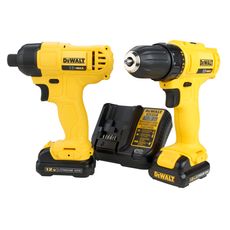 Combo Dewalt Parafusadeira/Furadeira 3/8" DCD700 + Parafusadeira de Impacto 1/4" DCF805 + 2 Baterias 12V + Carregador + Maleta Dewalt