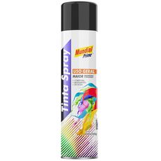 Tinta Spray Mundial Prime Uso Geral 400ml Preto Semi Brilho