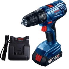 Parafusadeira/Furadeira de Impacto a Bateria Bosch 1/2" GSB 180-LI 18V com 1 Bateria 2,0Ah e Carregador Bivolt GAL 18V-20 CV