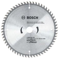 Disco de serra Circular Bosch Ecoline ø184 furo de 20mm espessura de 1,4mm 60 dentes